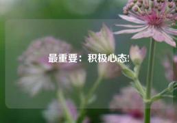 最重要：积极心态!
