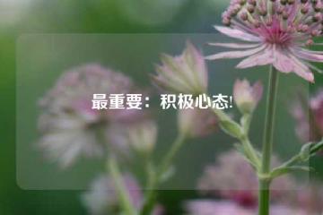 最重要：积极心态!