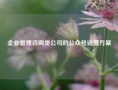 企业管理咨询类公司的公众号运营方案（文末送福利）